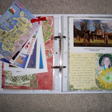 Journal pages for Robyn - postcards open