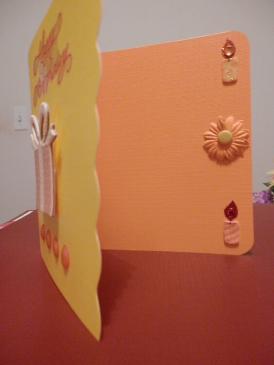 Inside of the Bright and Yellow Birthday Card