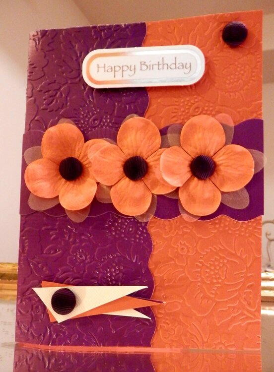 Purple / Orange Floral Birthday Design