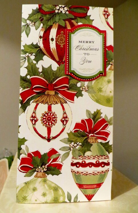 Festive Colors of Red and Ivory - Slim Size Card