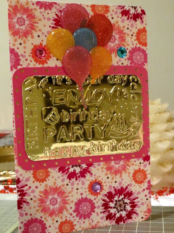 Happy Birthday again using Die Cuts with a View - Haute Pink Stack