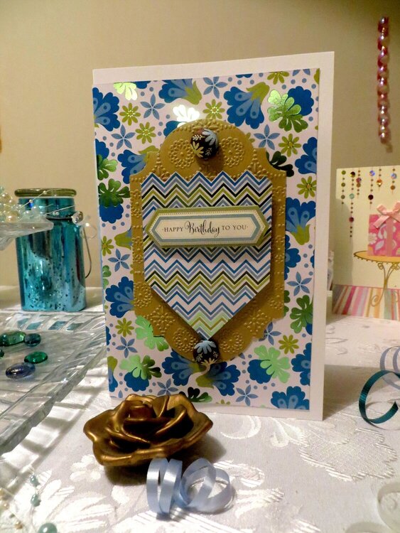 Created this Blue/Lime Green Birthday Card this Weekend in July!