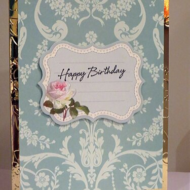 Blue Teal Layering with Gold Embossed Background