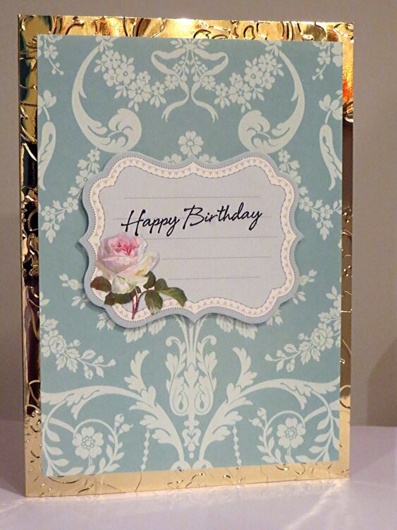 Blue Teal Layering with Gold Embossed Background