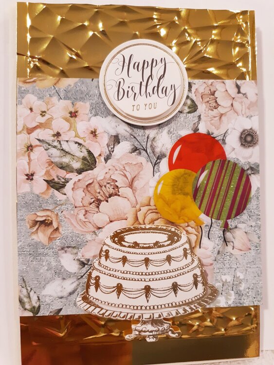 Golden Happy Birthday card
