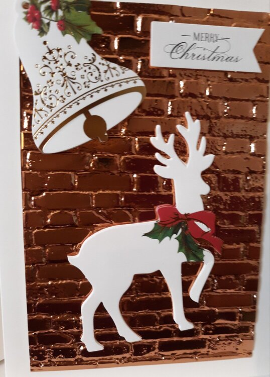 Brick 3D Embossing Folder with Reindeer