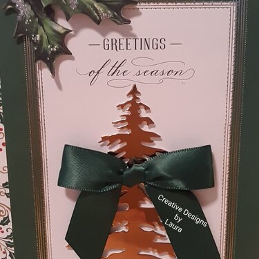 Forest Green and Ivory White Christmas Card