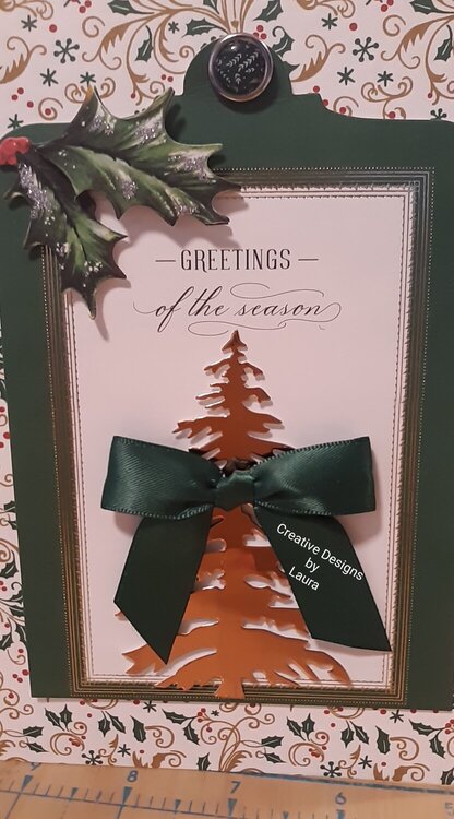 Forest Green and Ivory White Christmas Card