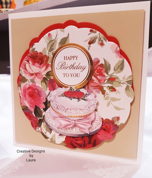 Floral Vintage Happy Birthday Card