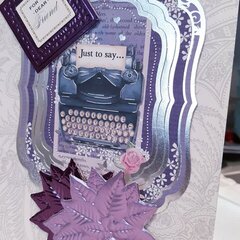 Purple and Silver Typewriter Die Cut