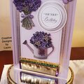 Purple Card with Homemade Green, Purple and Gold Grass