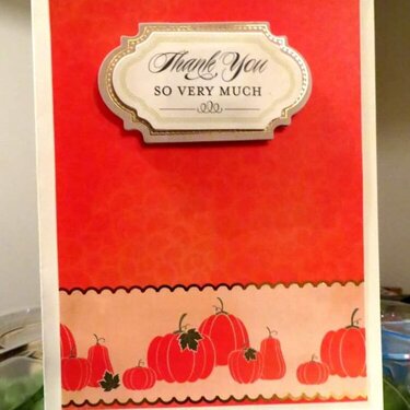 Fall Harvest Thank You card