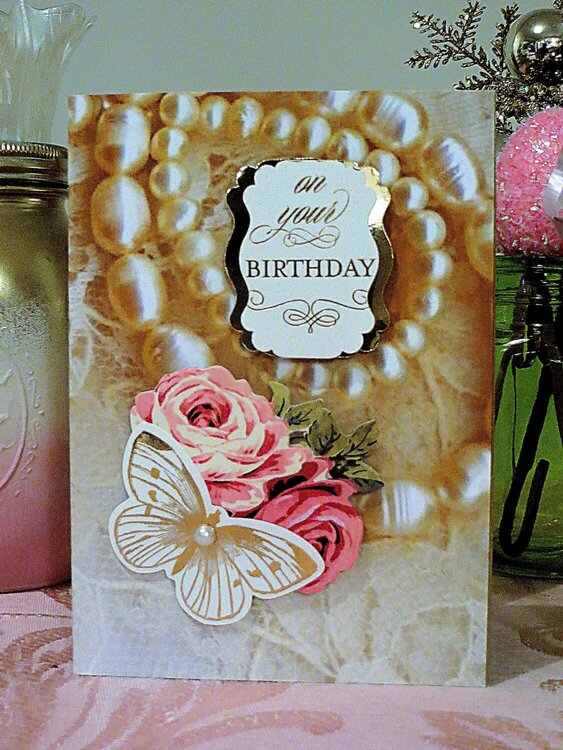 My Vintage Collection of Pearl and Lace Cardstock