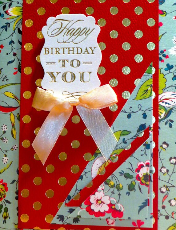 Anna Griffin Charlotte Cardstock Hanging Out with Red/Gold Polka Dots