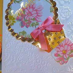Birthday Pink/Gold and White Diagonal Design Layout