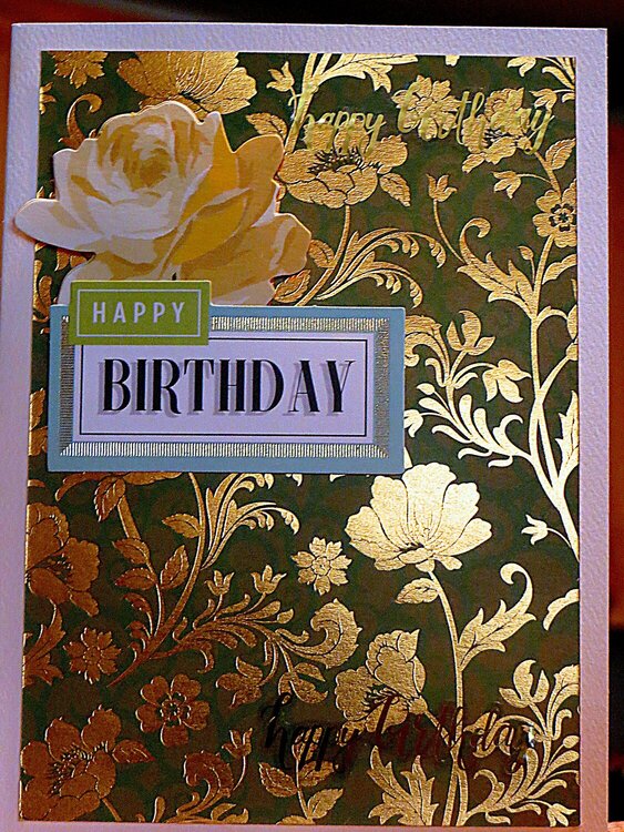 DCWV Cardstock Mat - Green and Gold Hanging Out for the Birthday!