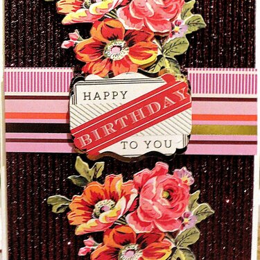 Birthday Wishes with Dark Brown Glittered Corrugated Cardstock