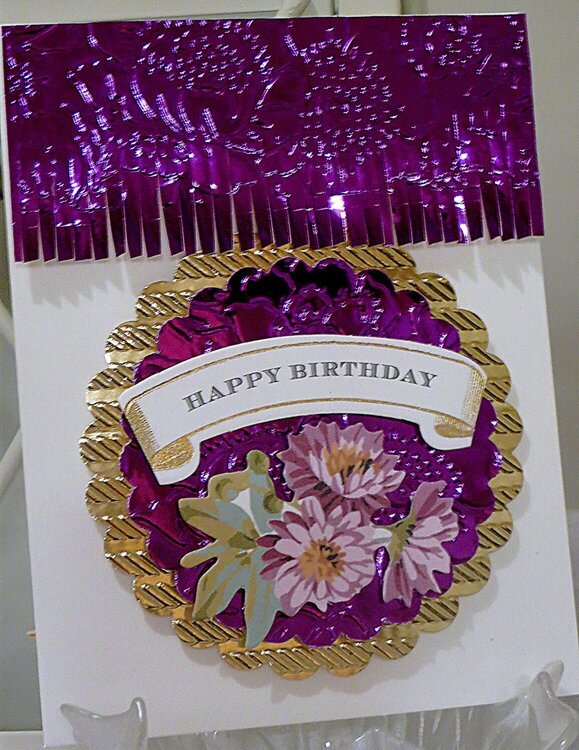 Enjoying Different Purple Cardstock and Metallic Foil Designs