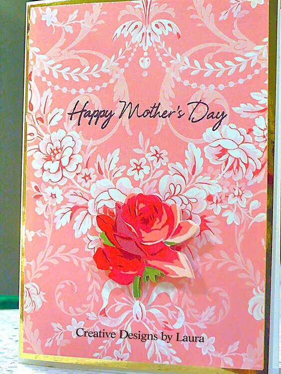 Pink Card with Roses