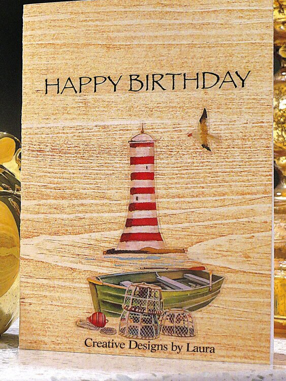 Male Birthday Card - Woodgrain Cardstock