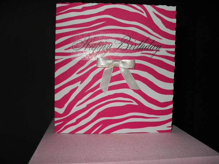 Zebra Pink Happy Birthday Card