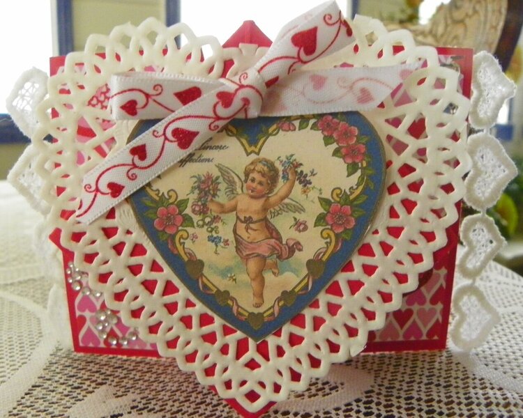 Diamond fold valentine card
