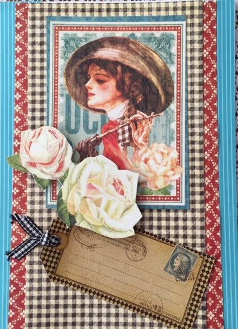 Lady and roses card