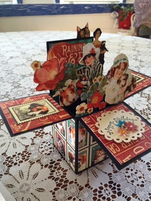 Exploding box birthday card