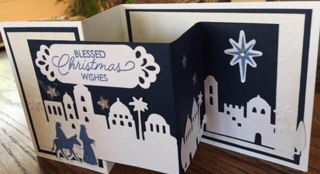 Night in Bethlehem Christmas card Double Z fold