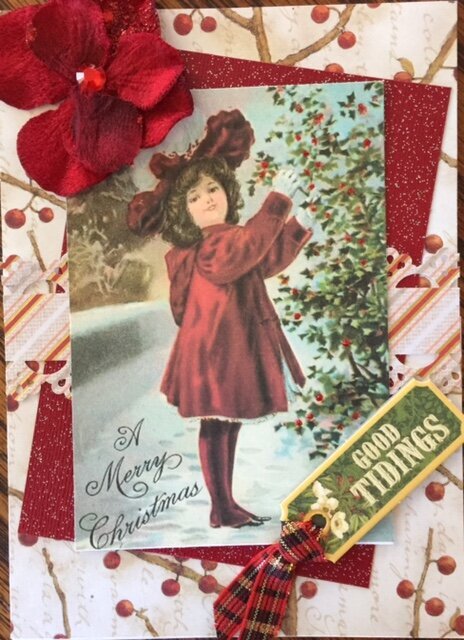 Vintage Girl Christmas card