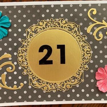 21st birthday card outside