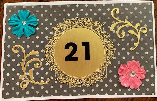 21st birthday card outside