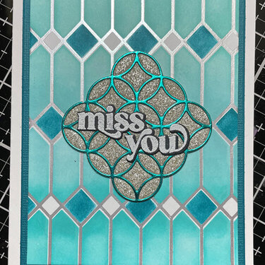 Stained Glass Card--Blues