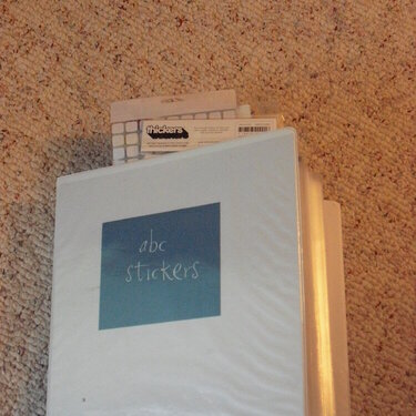 Thickers and abc sticker storage