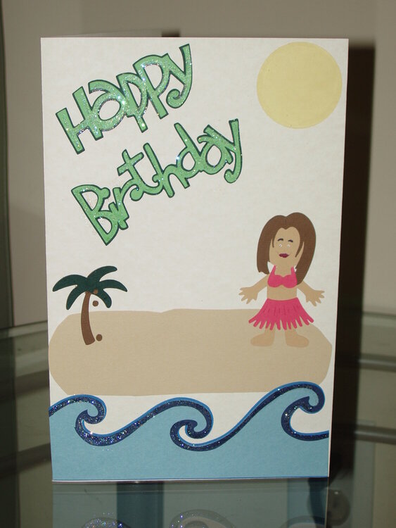 beach scene birthday card