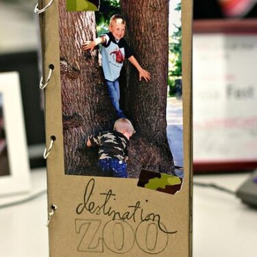 destination zoo ~ chipboard mini book