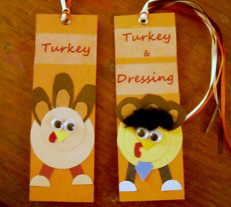 Double Sided Thanksgiving Turkey Bookmark