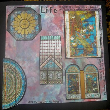 LIFE stained glass window l/o