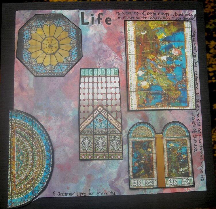 LIFE stained glass window l/o