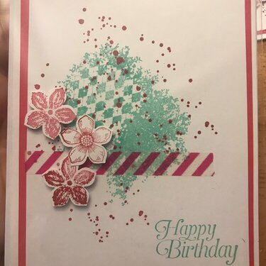 Pink &amp; Turquoise Birthday Card