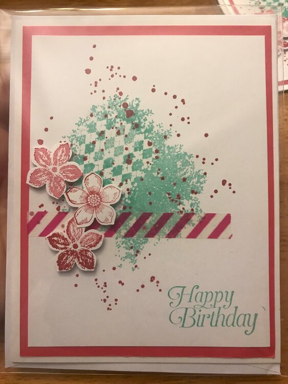 Pink &amp; Turquoise Birthday Card
