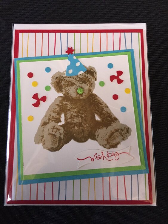 Wish Big Birthday Bear Card