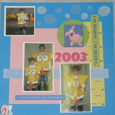 Sponge Bob Halloween 2003 layout - Daughter