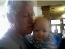 MY GRANDSON LIAM WITH PRESIDENT CLINTON.