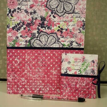 Pink/Navy Notebook set