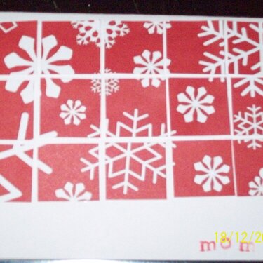 Mom&#039;s snow flake square card
