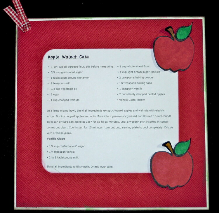 Apple Walnut Cake Recipe Card