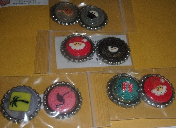 Altered bottlecaps for Miriam&#039;s Recycle Swap