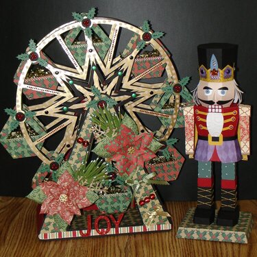 All Paper Christmas Ferris Wheel and Nutcracker