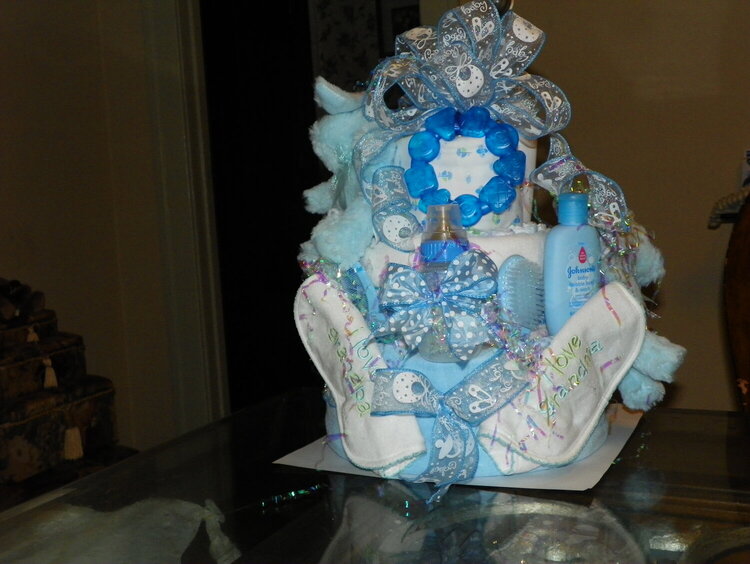 Baby Boy Diaper Cake - Front view